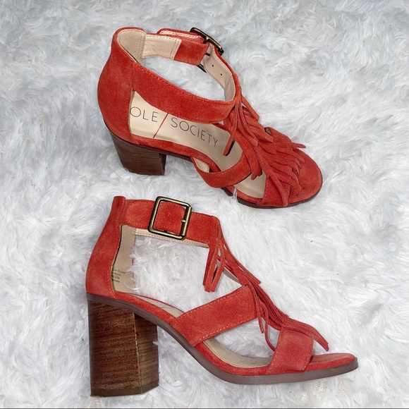 Sole society fringe block heel sandals - Picture 10 of 12
